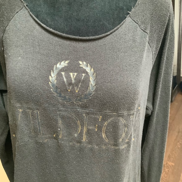 WILDFOX Baggy knit long sleeve Black boho Shirt Top women’s size small/Medium - Picture 2 of 11